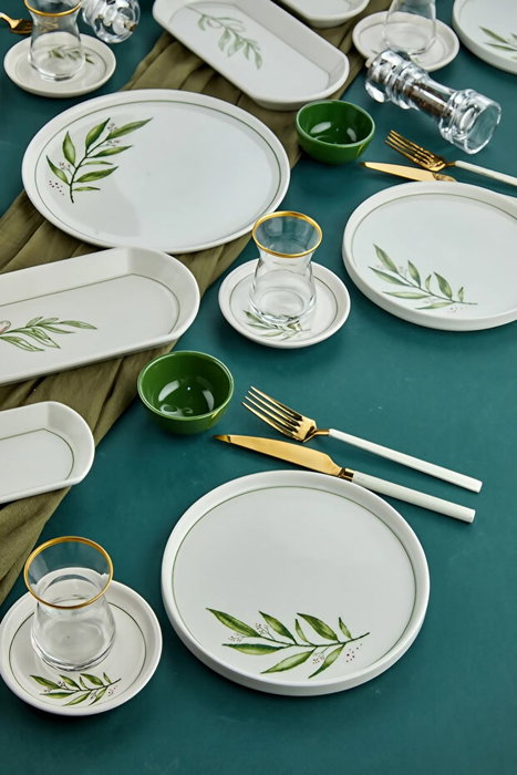 Hermia Juego de Desayuno Botanic 23KH - Green